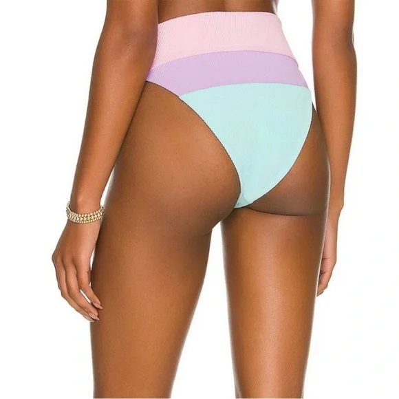 Beach Riot Alexis Pastel Pink and Mint Bikini Bottom